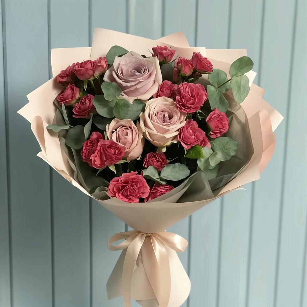 Букет цветов из: Гвоздики и Розы в Веселом