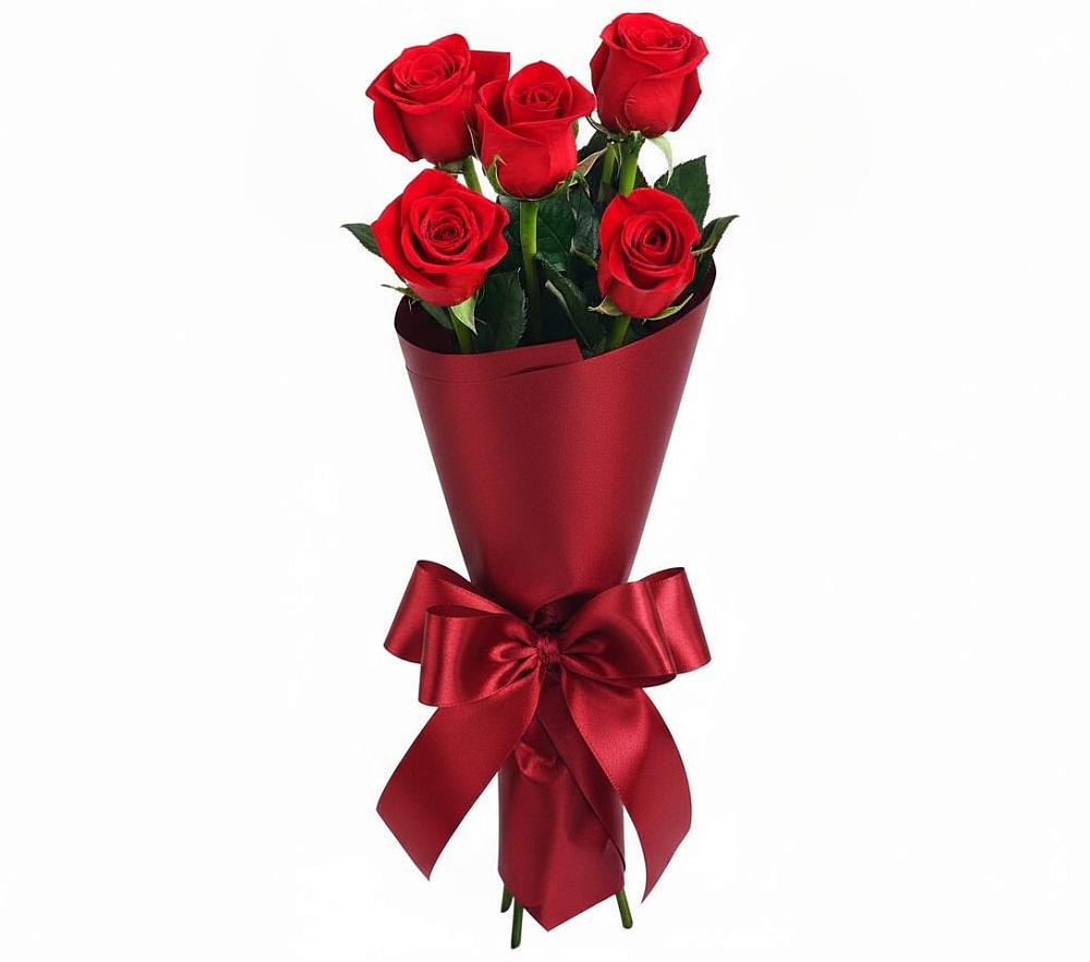 Букет 5 Красных роз Эдлесс Лав в Веселом