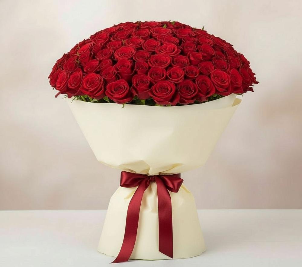 Букет 101 Красная роза Милано в Веселом
