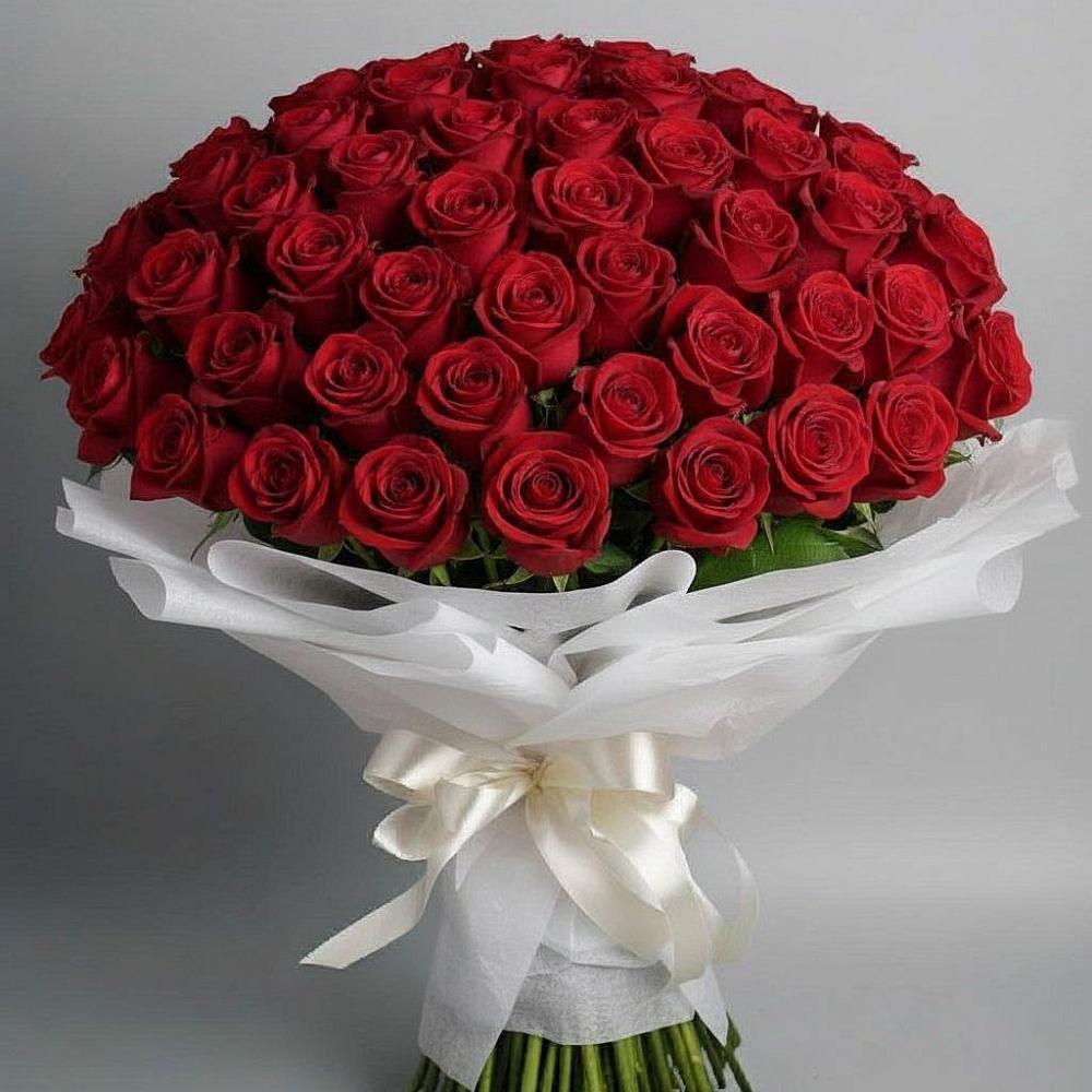 Букет 101 Красная роза Блэк Мэджик в Веселом