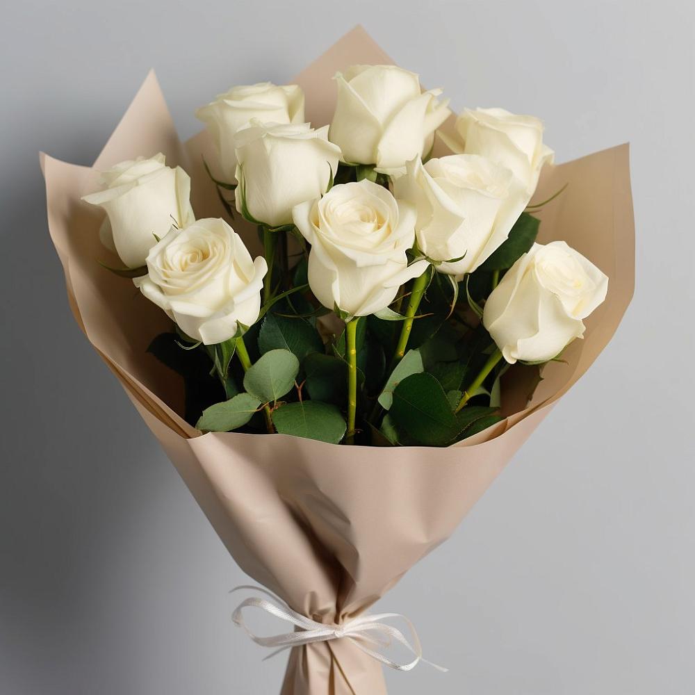 Букет 9 Белых роз Эдлесс Лав в Веселом