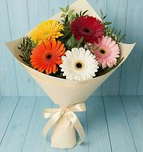Букет цветов из:  Герберы #REPLACE_PRED# Веселом