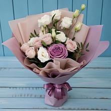 Букет цветов из:  Розы и Лизиантусы в Веселом