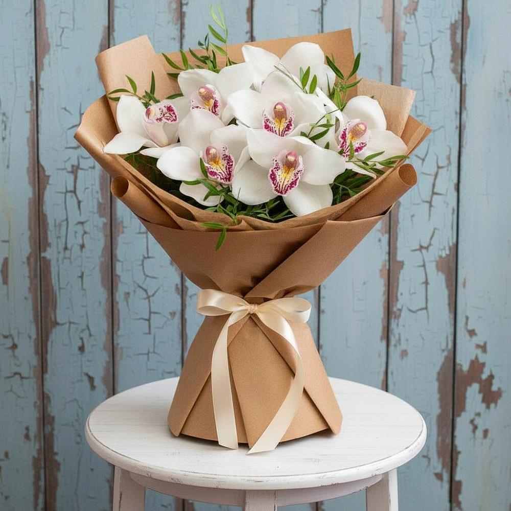Букет цветов из: Орхидеи и Розы в Веселом