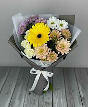 Букет цветов из:  Розы, Герберы и Хризантемы #REPLACE_PRED# Веселом