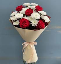 Букет цветов из:  Розы и Хризантемы в Веселом