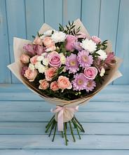 Букет цветов из:  Хризантемы, Розы и Альстромерии #REPLACE_PRED# Веселом