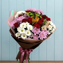 Букет цветов из:  Розы, Хризантемы и Альстромерии в Веселом