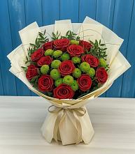 Букет цветов из:  Розы и Хризантемы #REPLACE_PRED# Веселом