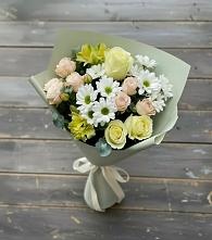 Букет цветов из:  Альстромерии, Розы и Хризантемы в Веселом