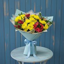 Букет цветов из:  Альстромерии и Хризантемы в Веселом