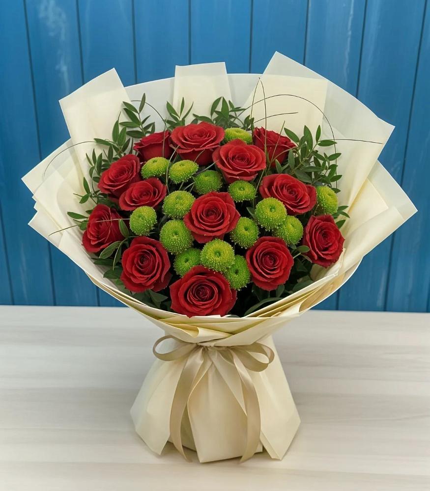 Букет цветов из: Розы и Хризантемы в Веселом
